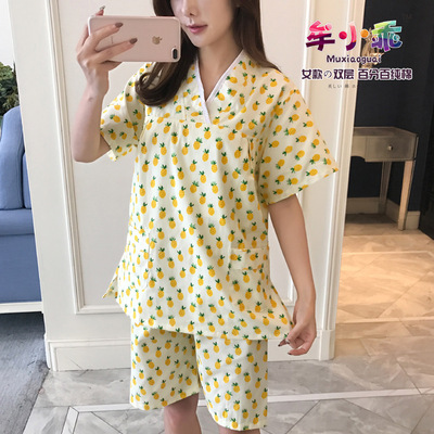 高档印花v领可爱风儿童洗浴服
