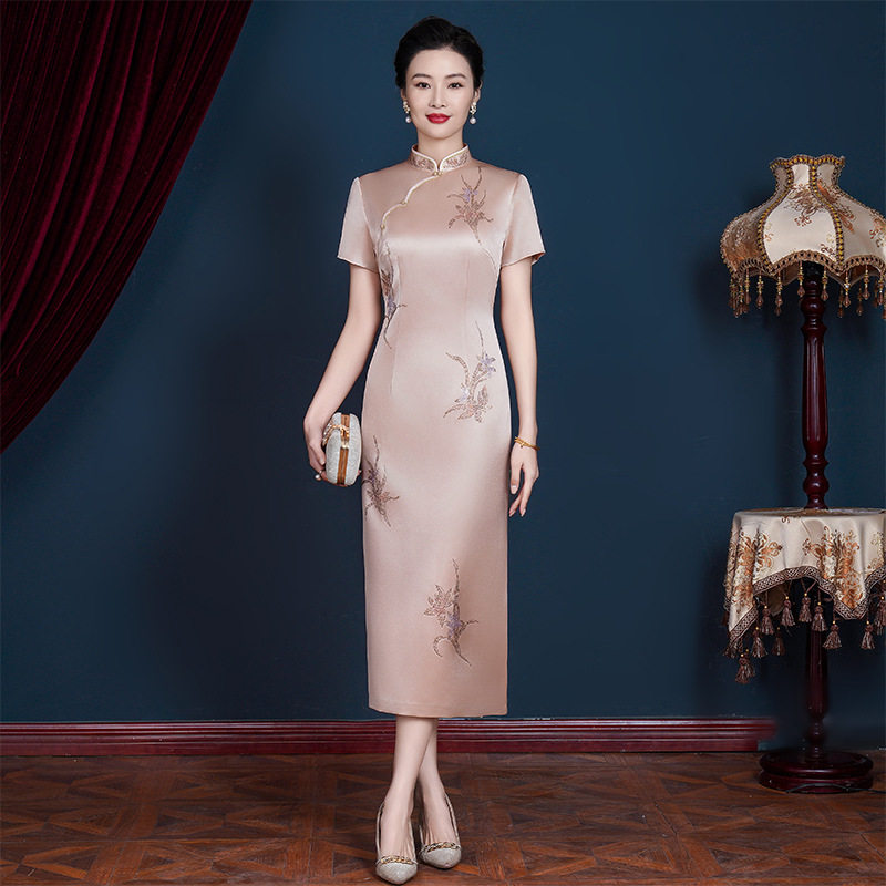 妈妈婚宴礼服2026年夏季新款高端喜婆婆旗袍平时可穿高端连衣裙