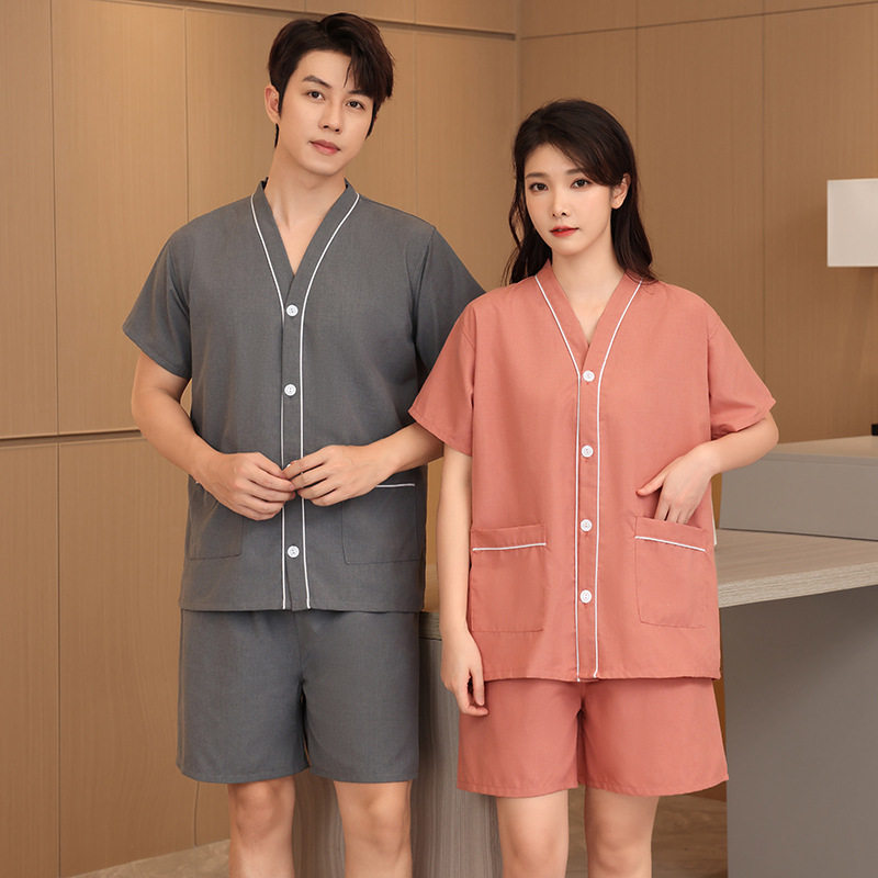 艾灸服贡麻前后开扣男女情侣针灸理疗服按摩套装理疗浴服睡衣长款,居家布艺,汗蒸服,淘宝优惠券,粉丝福利购,淘宝优惠卷