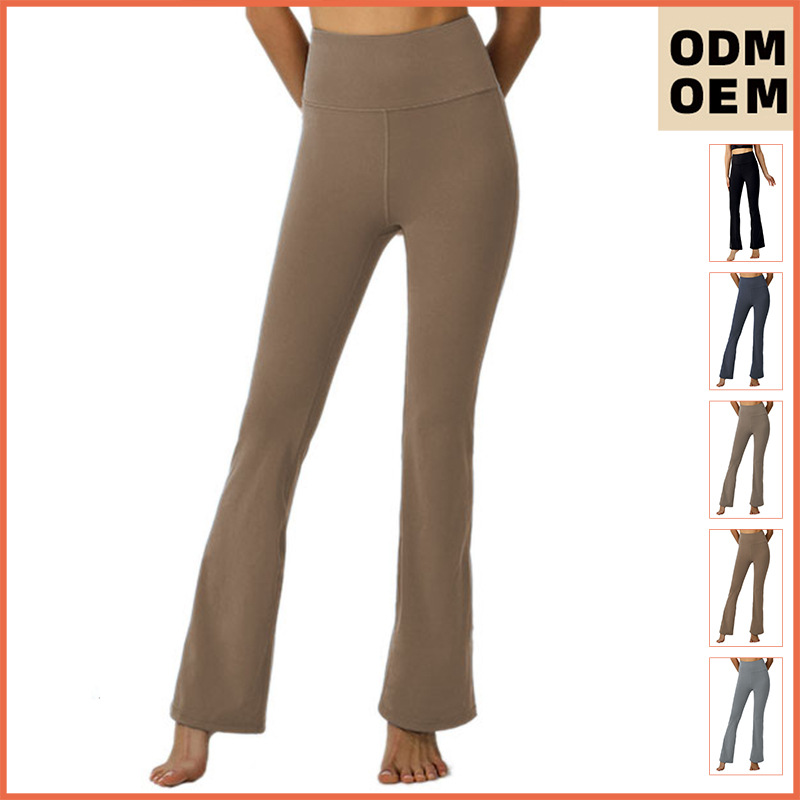 欧美跨境瑜伽裤女士高腰提臀PRO紧身长裤暴汗跑步运动时尚喇叭裤