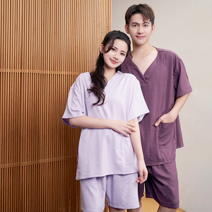 新款高端汗蒸服女艾灸服桑拿服男士按摩足浴服酒店浴衣理疗服酒店