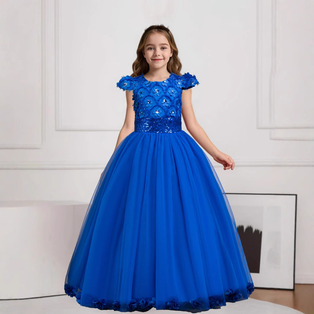 2026新款女童礼服裙中大童小飞袖亮片婚纱花童钢琴表演公主跨境,童装/婴儿装/亲子装,儿童礼服,淘宝优惠券,粉丝福利购,淘宝优惠卷