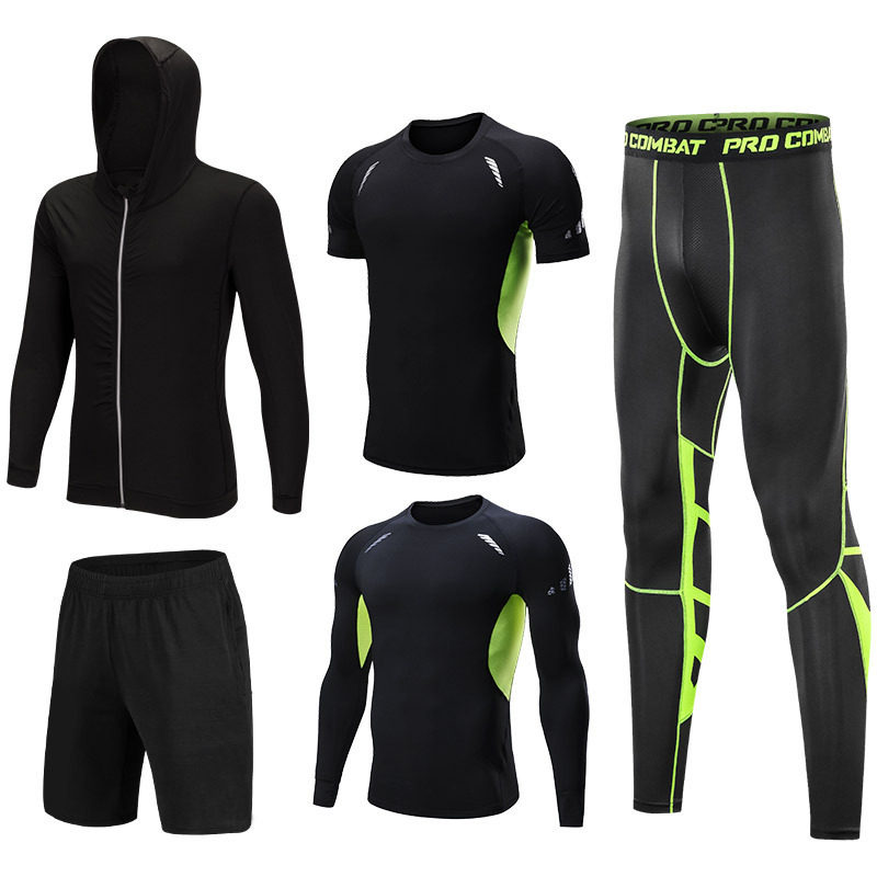 新款男士瑜伽服时尚快干透气拉链外套健身服跑步运动休闲套装