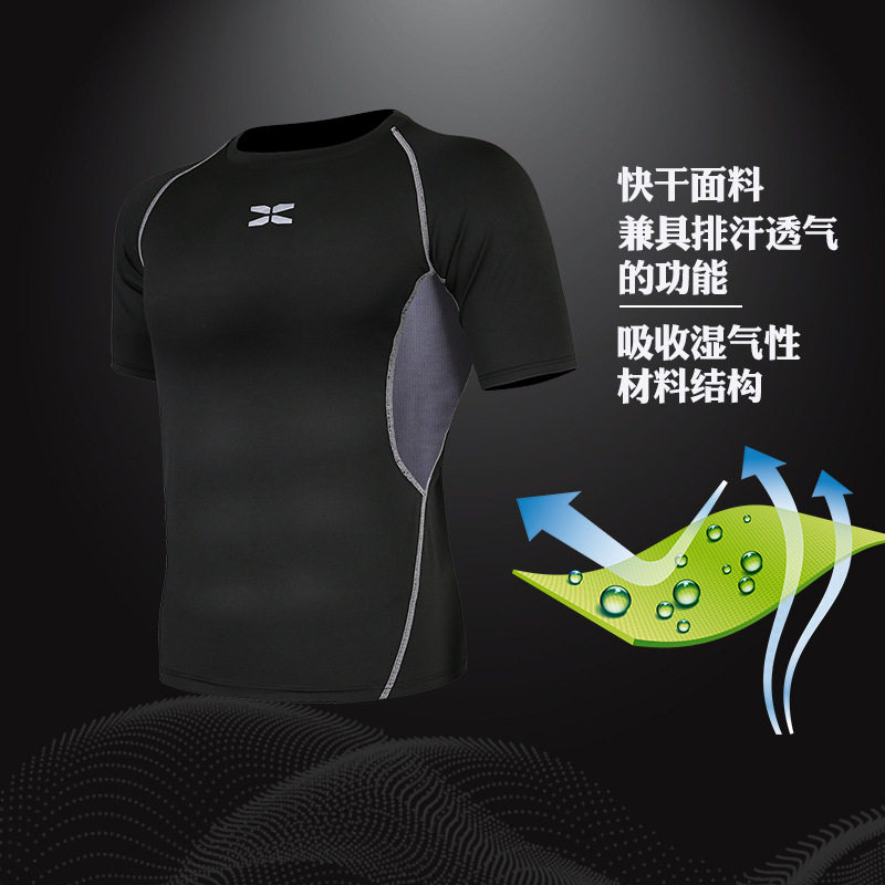 FITNESS CLOTHES MENS TIGHTS GYM NEW PACE QUICK DRY BASKETBALL SPORTS SUIT TRAINING SUIT SUMMER FIVE OR SIX SETS