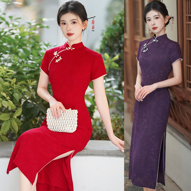 红色新中式无袖改良旗袍2026年新款女年轻款敬酒服订婚日常连衣裙