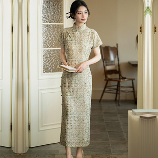 高端新中式全开襟旗袍民国风2025新款晚礼服长款日常可穿老上海