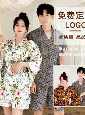 2026年新款日式短款和服套装带打底短裤100%纯棉日本印花小和服情