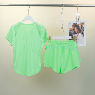 宽松显瘦健身服户外跑步网球训练羽毛球速干瑜伽服运动套装女夏季