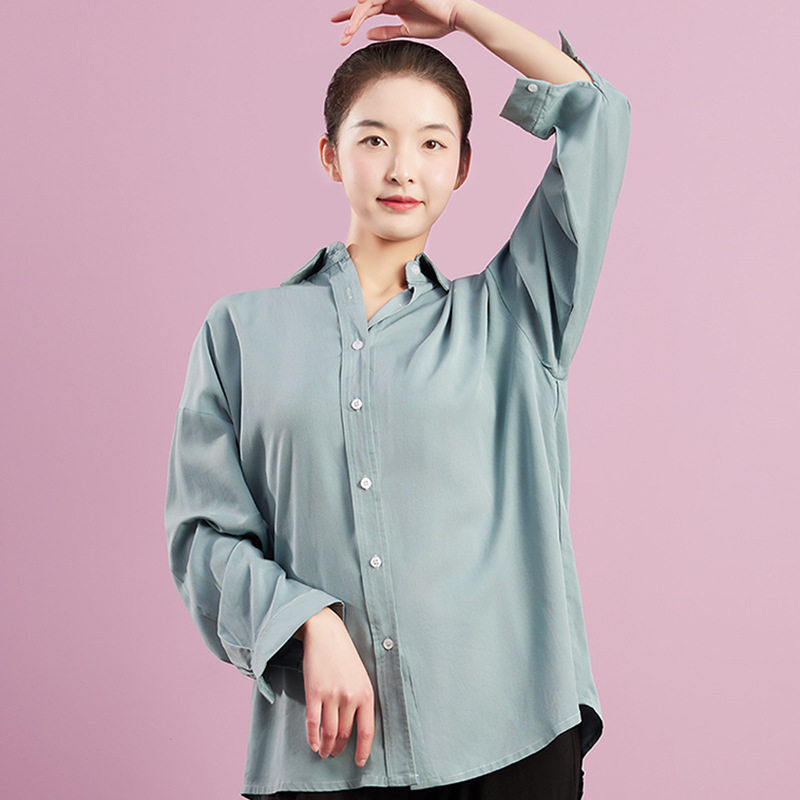 舞蹈练功服衬衫现代舞女成人新款上衣老师上课跳舞专用长袖跨境