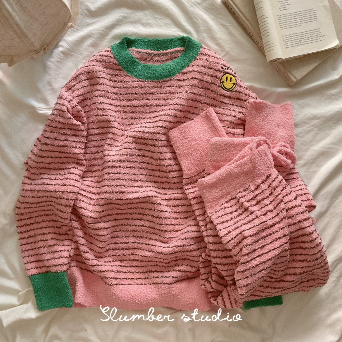 【Daily Smile】冬季女睡衣半边绒圆领家居服套装软绵绵轻乳系列