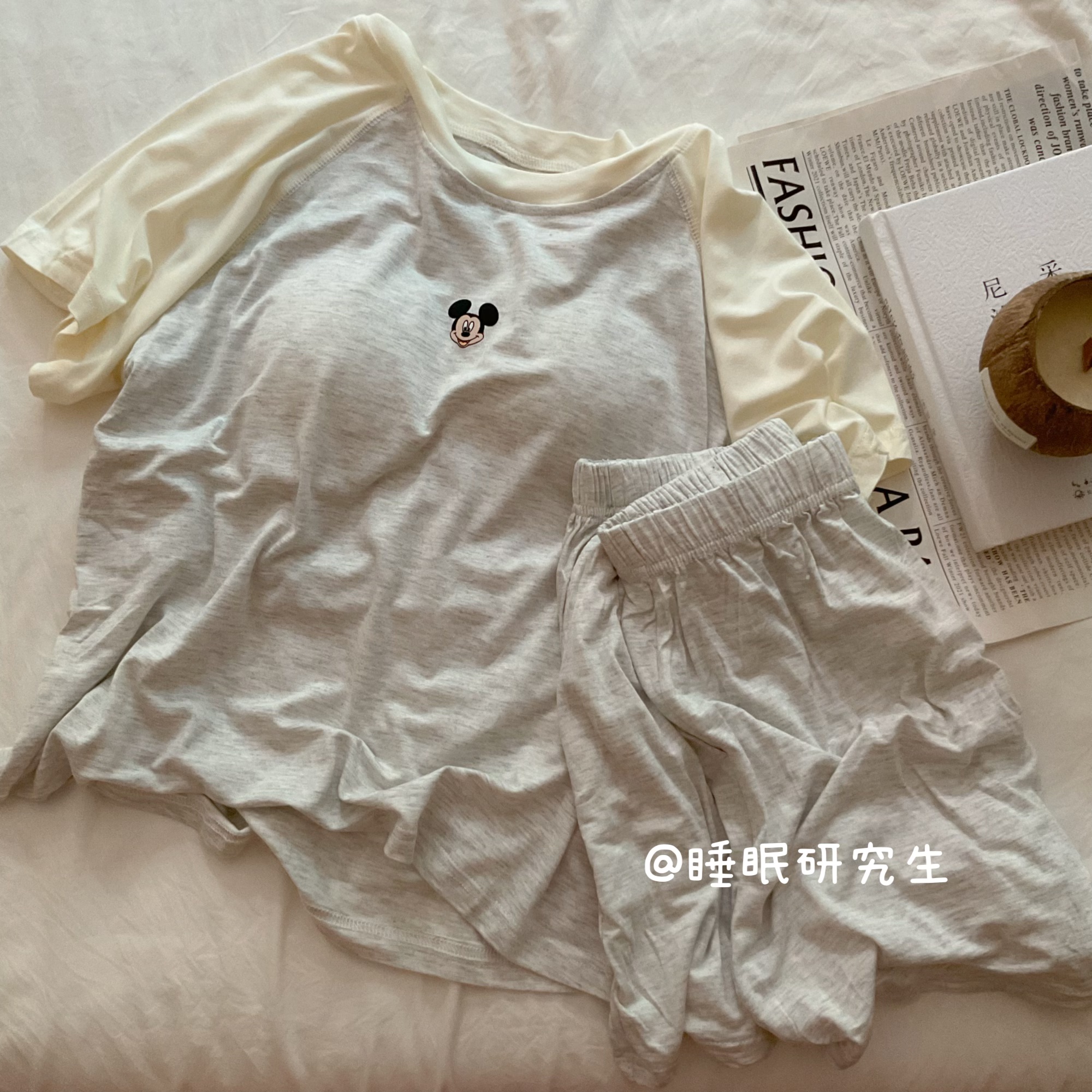 【奶油慕斯】带胸垫夏季女睡衣弹力莫代尔慕斯柔感遛弯可外穿米奇