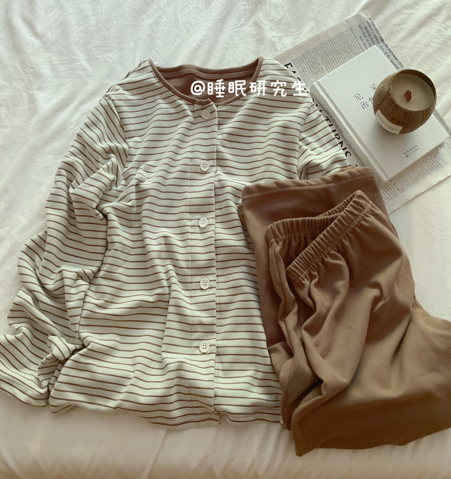 【慕斯软酪】秋冬季女睡衣软料德绒慕斯质感家居服可外穿套装