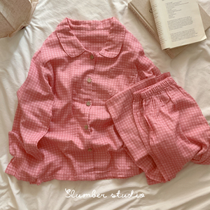 【四月物语】A类柔雾纱春秋季女睡衣家居服棉纱纯棉睡眠研究生