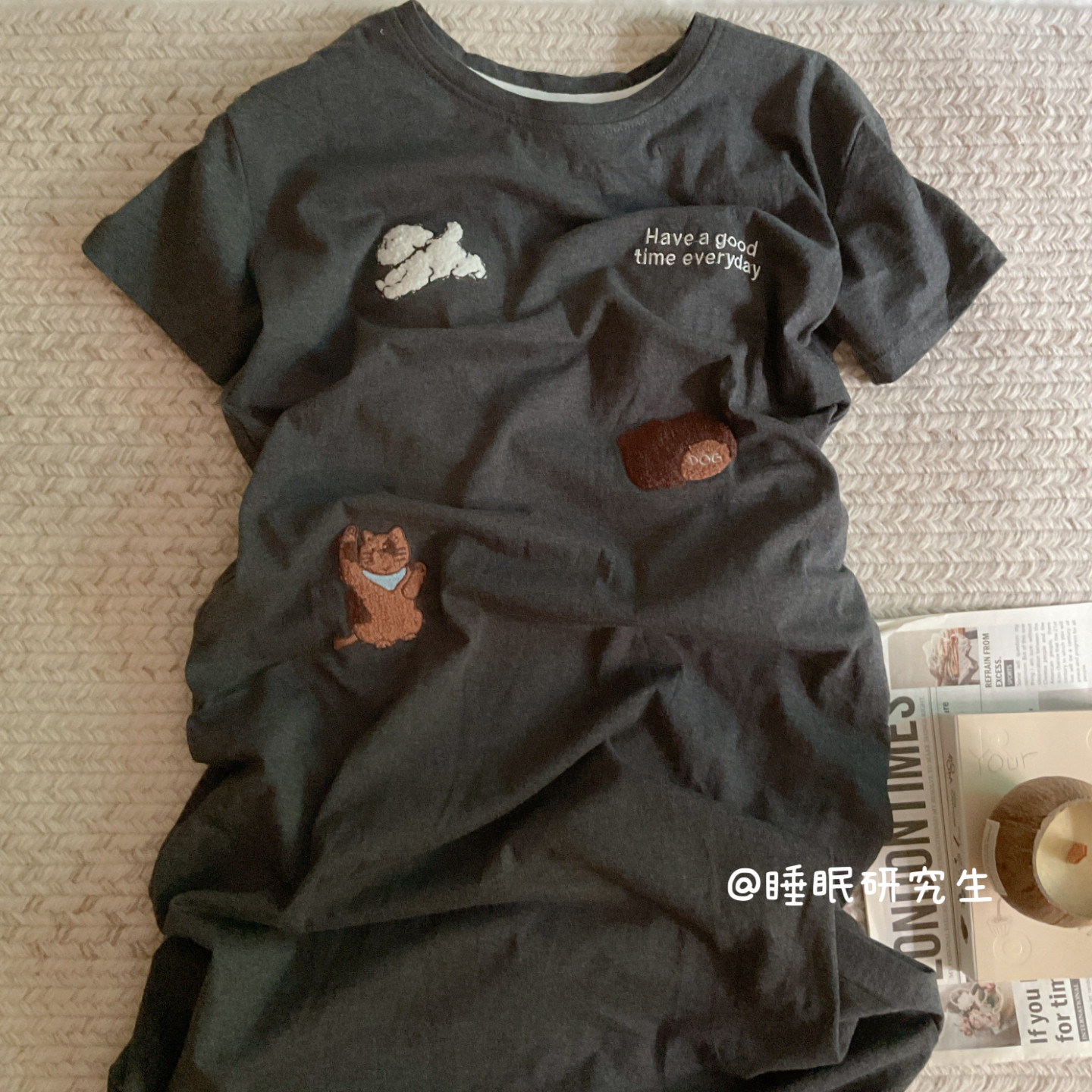 【双口袋睡裙】带胸垫夏季女睡衣家居服纯棉扎实棉布遛弯可外穿