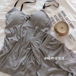 女睡衣吊带弹软莫代尔ins质感可外穿 意式 胶片live 带胸垫夏季