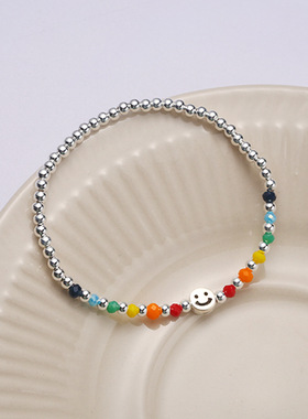 女纯银欧美彩虹纯银手串手链