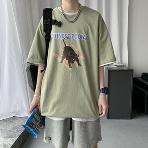 t恤男短袖半袖ins潮牌韩版百搭潮流百搭夏季港风衣服A161-T26图片