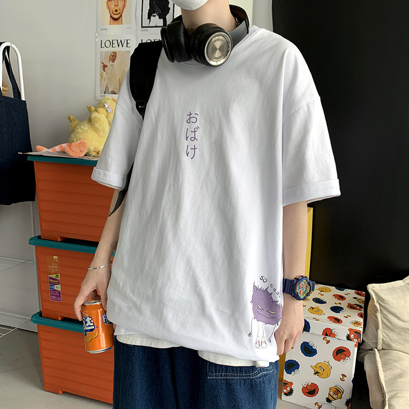 短袖男潮牌潮流简约百搭t恤宽松原宿风2021夏季衣服A161-T23,男装T恤,电商A161