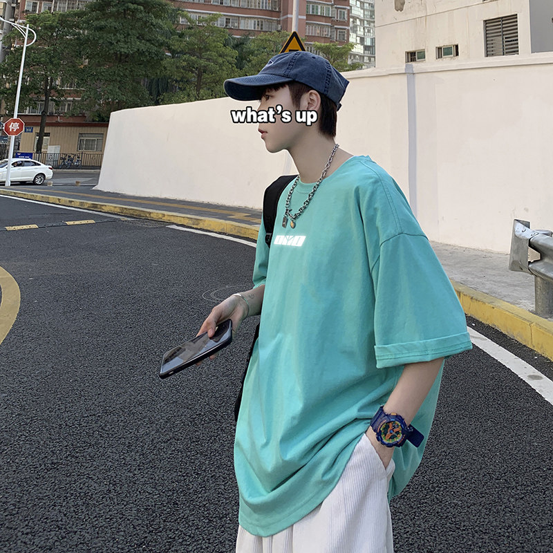 短袖t恤男2021夏季潮牌潮流ins宽松半袖体桖百搭衣服A161-T10,男装T恤,电商A161