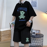短袖t恤套装夏季潮流宽松休闲运动服装潮牌帅气搭配A161-TZ08，男装套装，电商A161