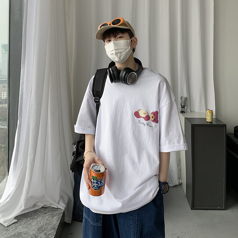 港风t恤男短袖宽松百搭潮牌潮流ins超火cec原宿风A161-T27,男装T恤,电商A161