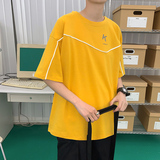 夏季新款短袖t恤港风潮牌宽松百搭ins休闲帅气体恤衫A161-B08-P30，男装T恤，电商A161