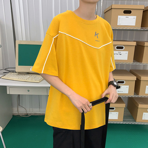 夏季新款短袖t恤港风潮牌宽松百搭ins休闲帅气体恤衫A161-B08-P30图片
