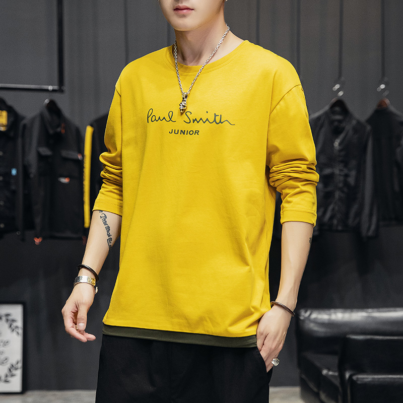 Fall 2019 New Japanese Men's Trendy ins Loose Bottom Long Sleeve T-shirt