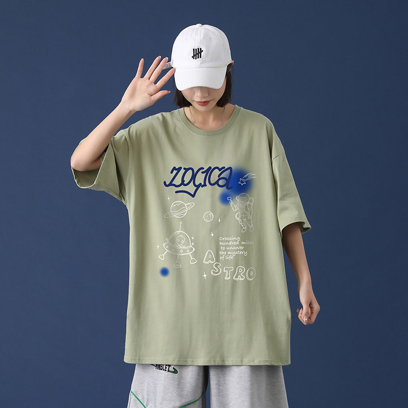 短袖t恤男夏季潮流宽松百搭打底五分袖ins潮牌港风服A161-T05图片
