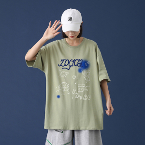 短袖t恤男夏季潮流宽松百搭打底五分袖ins潮牌港风服A161-T05图片