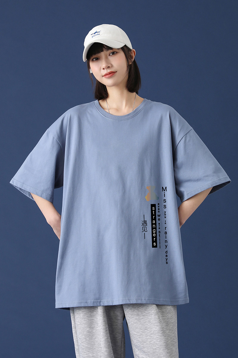 港风短袖t恤宽松百搭bf风半袖体恤韩版潮流ins上衣服A161-T18-P25,男装T恤,电商A161