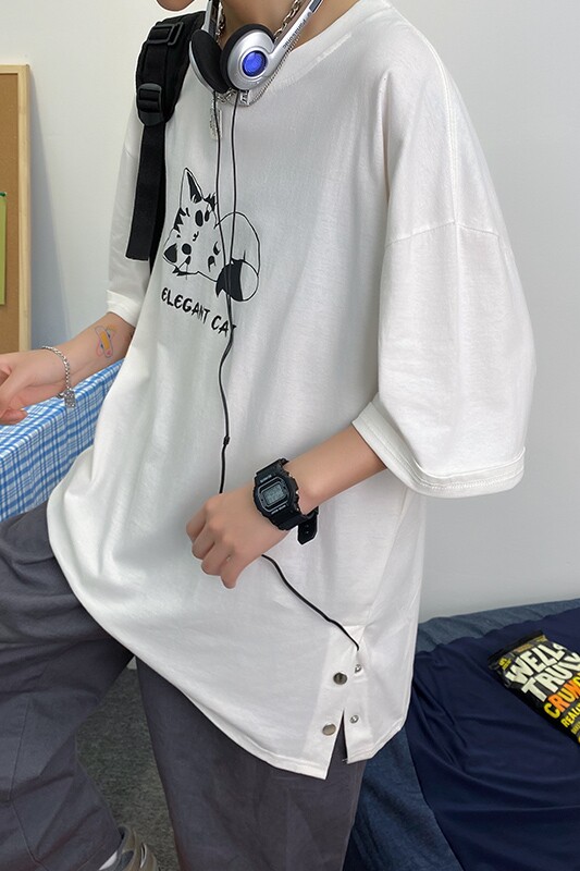 男港风t恤男ins潮流百搭宽松2021年新款短袖潮牌A161-T088-P35,男装T恤,电商A161
