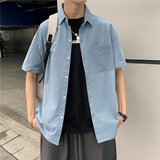 男士夏季短袖衬衫韩版百搭时尚休闲男装潮流衬衣A161-C019-P35，男装衬衫，电商A161