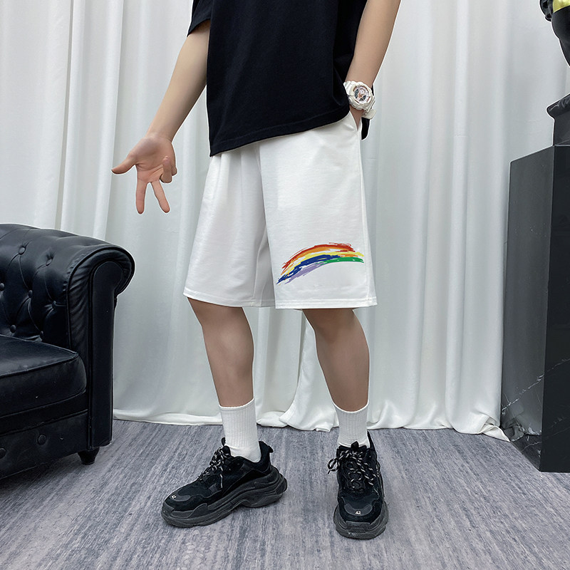 休闲短裤男宽松直筒原宿港风ins百搭韩版潮流运动A161-D07-P30图片