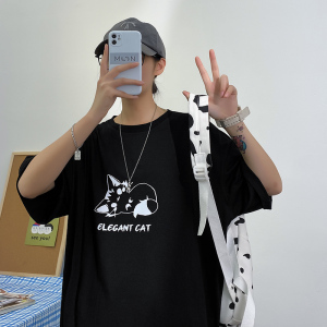 男港风t恤男ins潮流百搭宽松2021年新款短袖潮牌A161-T088-P35