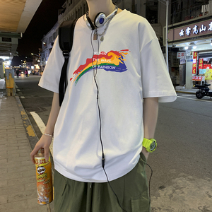 夏季港风T恤百搭ins潮牌宽松上衣服韩版潮流帅气A161-T07图片
