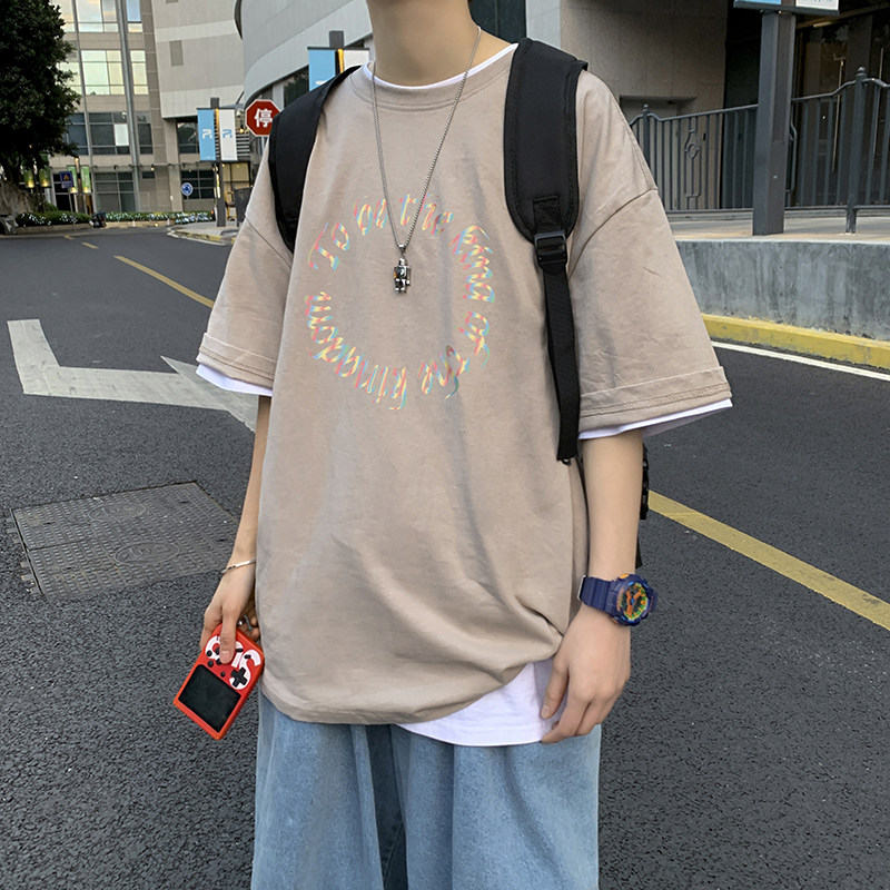短袖t恤男ins潮牌百搭夏季港风2021新款潮流宽松男装A161-T14,男装T恤,电商A161