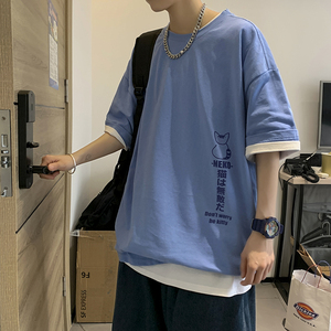 短袖t恤男ins潮流春夏季宽松百搭半袖男装A161-T06图片