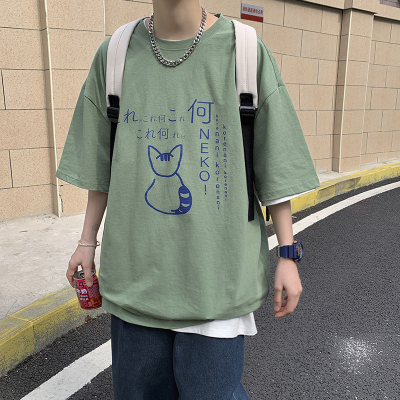 2021新款男夏季ins简约t恤潮牌宽松百搭潮流原宿风男A161-T17,男装T恤,电商A161