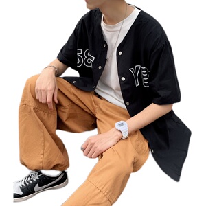 青少年新款5分袖衬衫男  DS161-D0585-特图片