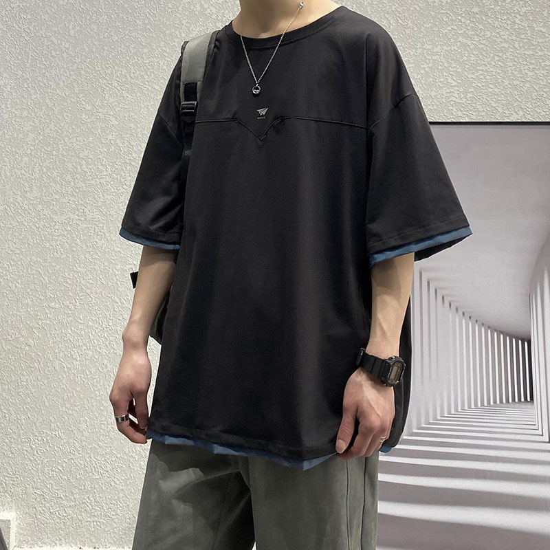 潮牌短袖T恤夏季2021年新款圆领半袖宽松ins体恤A161-T301,男装T恤,电商A161