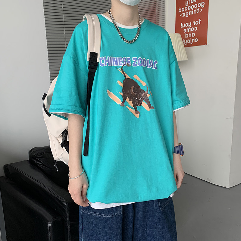 短袖T恤男潮牌夏季港风ins大码潮流百搭宽松上衣A161-T26,男装T恤,电商A161