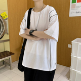t恤男ins超火潮流百搭上衣服潮牌体恤宽松简约短袖A161-B09，男装T恤，电商A161