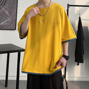 t恤短袖夏潮牌潮流半截袖ins时尚2021新款港风衣服A161-T301图片