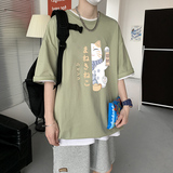 短袖t恤男潮牌潮流衣服ins港风夏季宽松百搭男生体恤A161-T28，男装T恤，电商A161