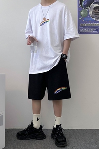 两件套t恤套装男夏季休闲日系潮流男装一套搭配短裤A161-TZ02图片