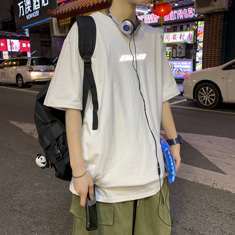港风短袖t恤夏季港风百搭体恤ins韩版潮流潮牌宽松A161-T10,男装T恤,电商A161