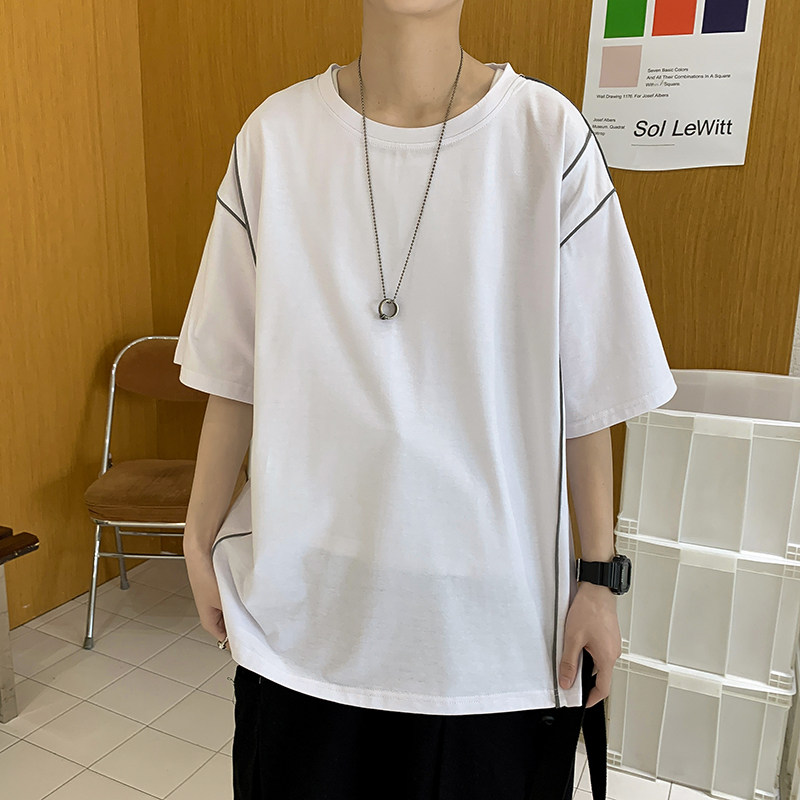 t恤男ins超火潮流百搭上衣服潮牌体恤宽松简约短袖A161-B09,男装T恤,电商A161