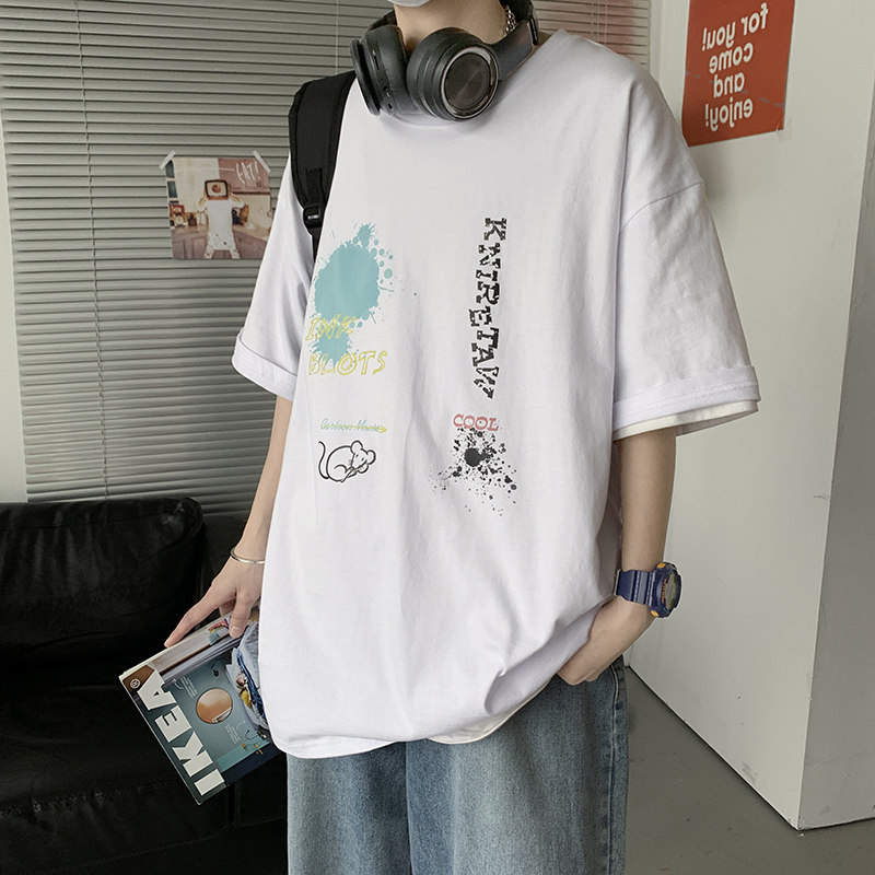 短袖T恤男潮牌ins夏季大码宽松2021新款潮流百搭衣服A161-T24-P25,男装T恤,电商A161