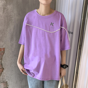 短袖宽松ins潮流百搭潮牌港风时尚装夏季t恤衣服夏装A161-B08-P30图片